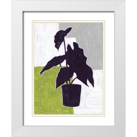 Green Plantling I White Modern Wood Framed Art Print with Double Matting by Wang, Melissa