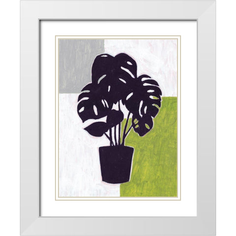 Green Plantling II White Modern Wood Framed Art Print with Double Matting by Wang, Melissa