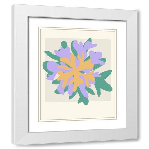 Coral Bloom I White Modern Wood Framed Art Print with Double Matting by Wang, Melissa