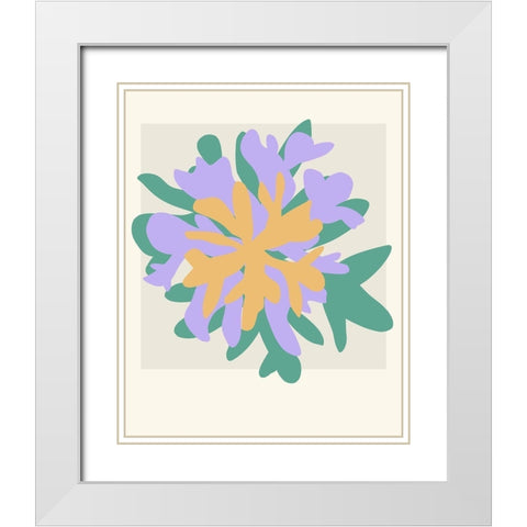 Coral Bloom I White Modern Wood Framed Art Print with Double Matting by Wang, Melissa