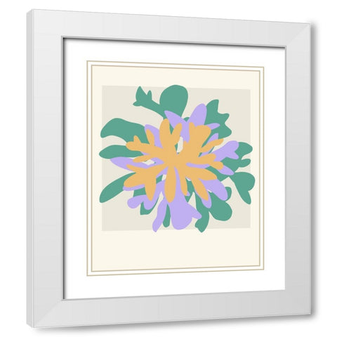 Coral Bloom II White Modern Wood Framed Art Print with Double Matting by Wang, Melissa