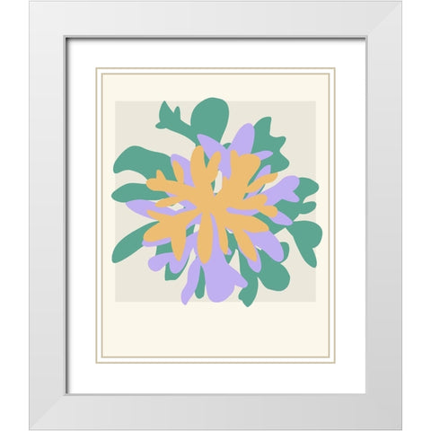 Coral Bloom II White Modern Wood Framed Art Print with Double Matting by Wang, Melissa