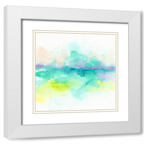 Ocean Aurora I White Modern Wood Framed Art Print with Double Matting by Vess, June Erica
