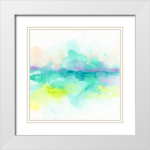 Ocean Aurora I White Modern Wood Framed Art Print with Double Matting by Vess, June Erica