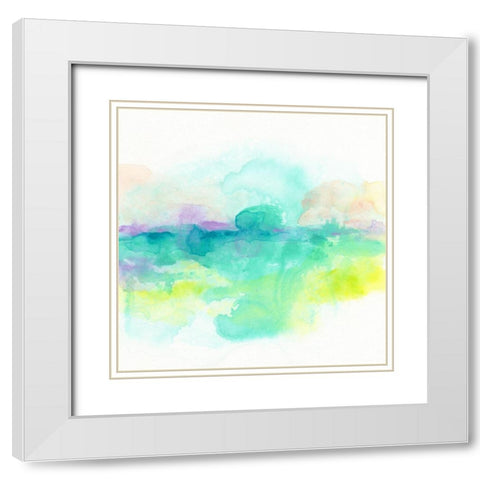 Ocean Aurora II White Modern Wood Framed Art Print with Double Matting by Vess, June Erica