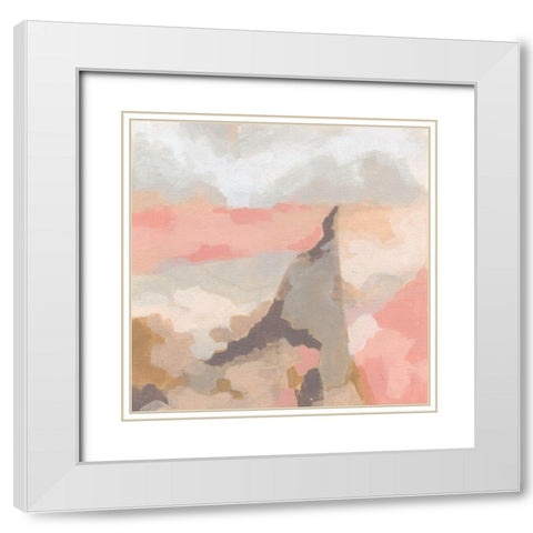 Rose Valley I White Modern Wood Framed Art Print with Double Matting by Vess, June Erica