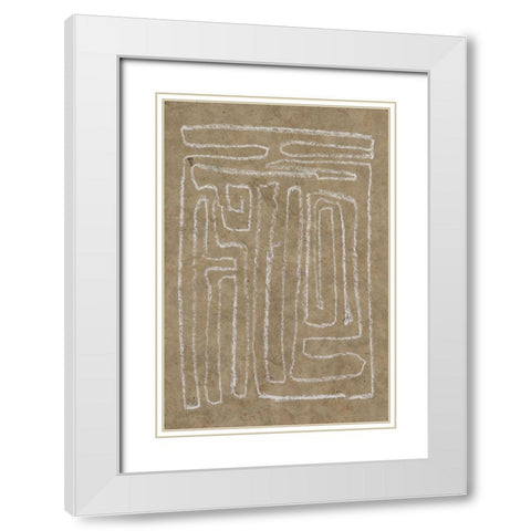 The Runes I White Modern Wood Framed Art Print with Double Matting by Goldberger, Jennifer