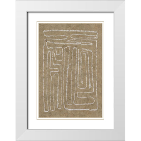 The Runes I White Modern Wood Framed Art Print with Double Matting by Goldberger, Jennifer