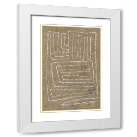 The Runes II White Modern Wood Framed Art Print with Double Matting by Goldberger, Jennifer