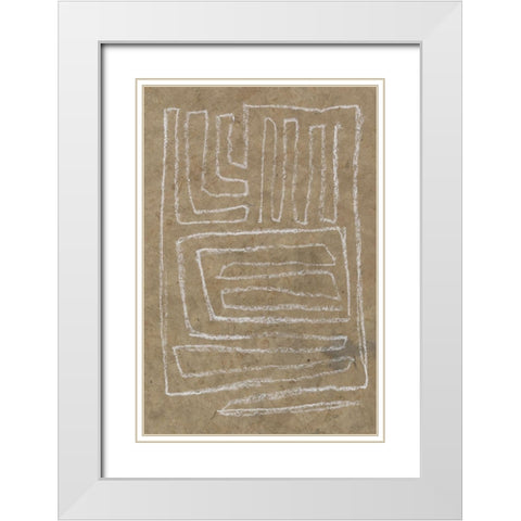 The Runes II White Modern Wood Framed Art Print with Double Matting by Goldberger, Jennifer