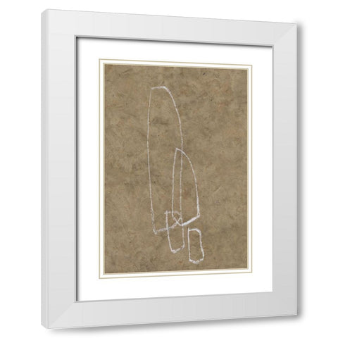 The Runes III White Modern Wood Framed Art Print with Double Matting by Goldberger, Jennifer