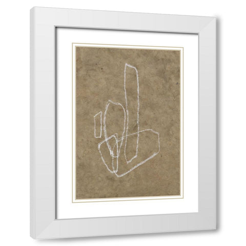 The Runes IV White Modern Wood Framed Art Print with Double Matting by Goldberger, Jennifer