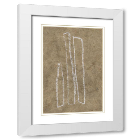 The Runes VI White Modern Wood Framed Art Print with Double Matting by Goldberger, Jennifer