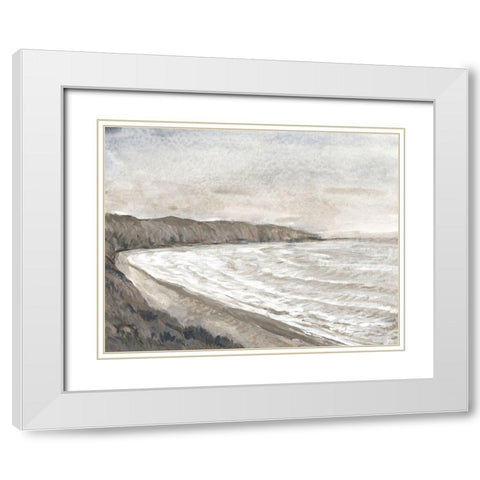 Coastal Shoreline I White Modern Wood Framed Art Print with Double Matting by OToole, Tim