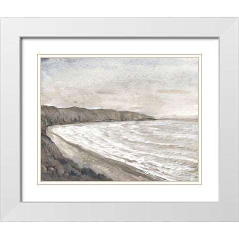 Coastal Shoreline I White Modern Wood Framed Art Print with Double Matting by OToole, Tim