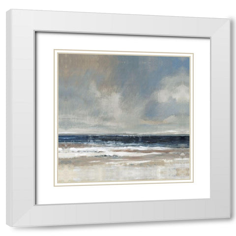 Embellished Distant Land II White Modern Wood Framed Art Print with Double Matting by OToole, Tim