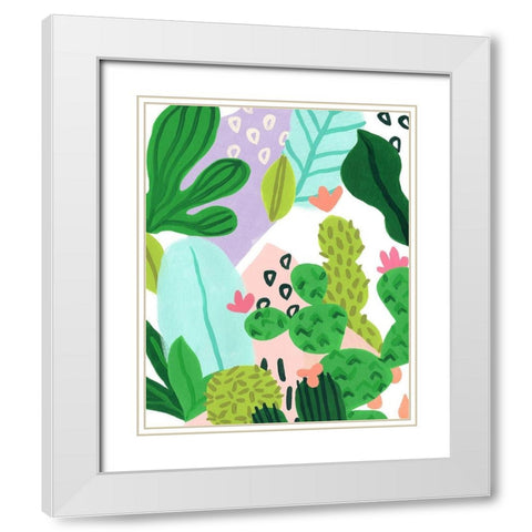 Party Plants IV White Modern Wood Framed Art Print with Double Matting by Vess, June Erica