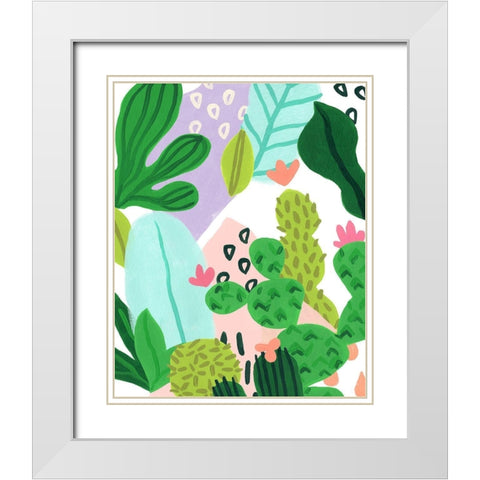 Party Plants IV White Modern Wood Framed Art Print with Double Matting by Vess, June Erica