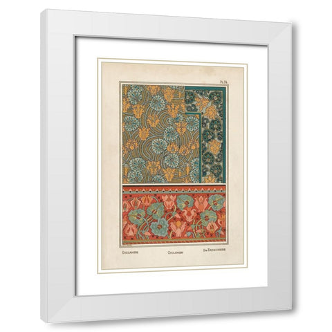 Nouveau Decorative I White Modern Wood Framed Art Print with Double Matting by Vision Studio