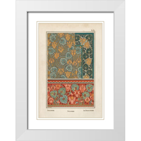 Nouveau Decorative I White Modern Wood Framed Art Print with Double Matting by Vision Studio