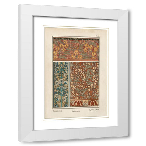 Nouveau Decorative II White Modern Wood Framed Art Print with Double Matting by Vision Studio