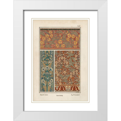 Nouveau Decorative II White Modern Wood Framed Art Print with Double Matting by Vision Studio