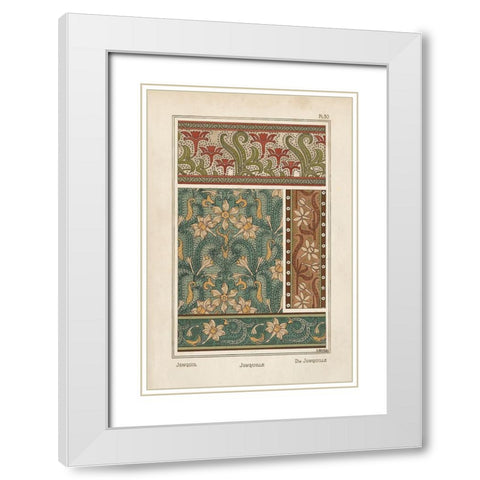 Nouveau Decorative III White Modern Wood Framed Art Print with Double Matting by Vision Studio