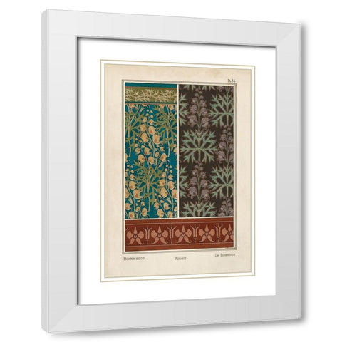 Nouveau Decorative V White Modern Wood Framed Art Print with Double Matting by Vision Studio
