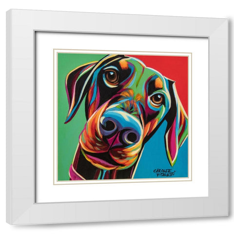 Chroma Dogs I White Modern Wood Framed Art Print with Double Matting by Vitaletti, Carolee