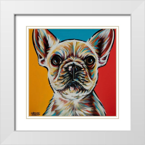 Chroma Dogs II White Modern Wood Framed Art Print with Double Matting by Vitaletti, Carolee