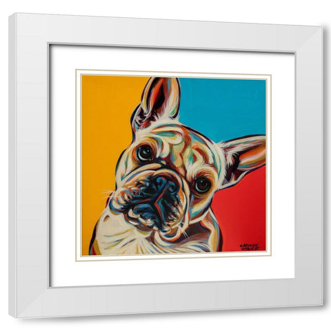 Chroma Dogs III White Modern Wood Framed Art Print with Double Matting by Vitaletti, Carolee