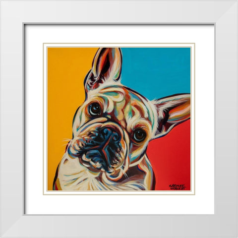 Chroma Dogs III White Modern Wood Framed Art Print with Double Matting by Vitaletti, Carolee