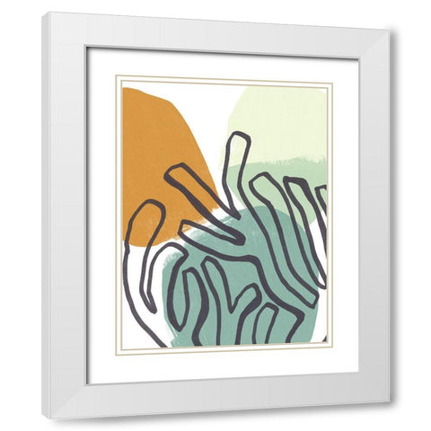 Midcentury Modern Coral I White Modern Wood Framed Art Print with Double Matting by Vess, June Erica