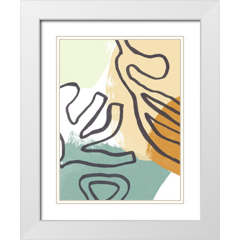 Midcentury Modern Coral II White Modern Wood Framed Art Print with Double Matting by Vess, June Erica