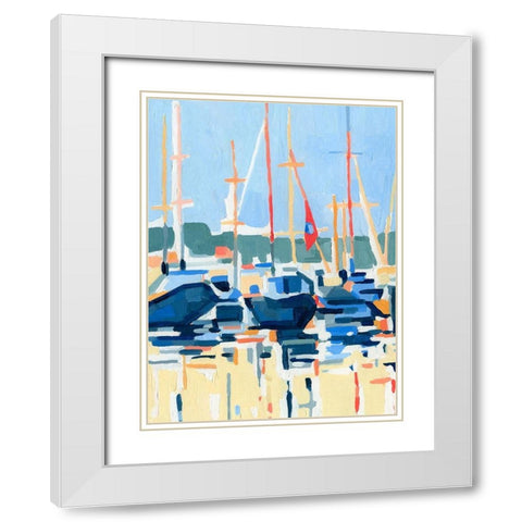 Marina Interpretation I White Modern Wood Framed Art Print with Double Matting by Caroline, Emma
