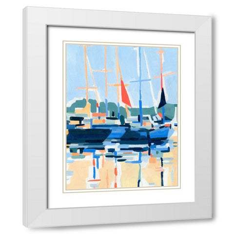 Marina Interpretation II White Modern Wood Framed Art Print with Double Matting by Caroline, Emma