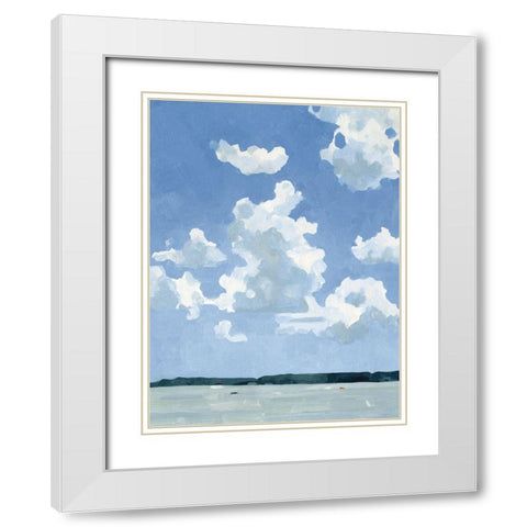 July Lakeside I White Modern Wood Framed Art Print with Double Matting by Caroline, Emma