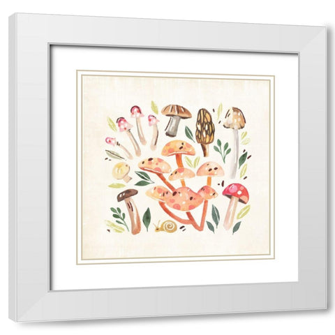 Fungi Field Trip I White Modern Wood Framed Art Print with Double Matting by Warren, Annie