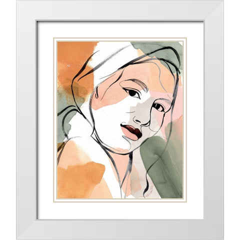 Earthly Angels I White Modern Wood Framed Art Print with Double Matting by Warren, Annie