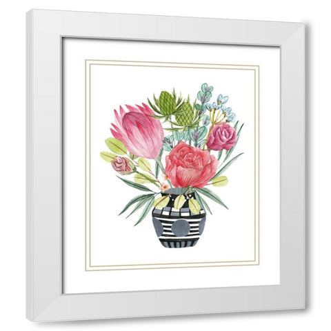 Protea Awakening I White Modern Wood Framed Art Print with Double Matting by Wang, Melissa