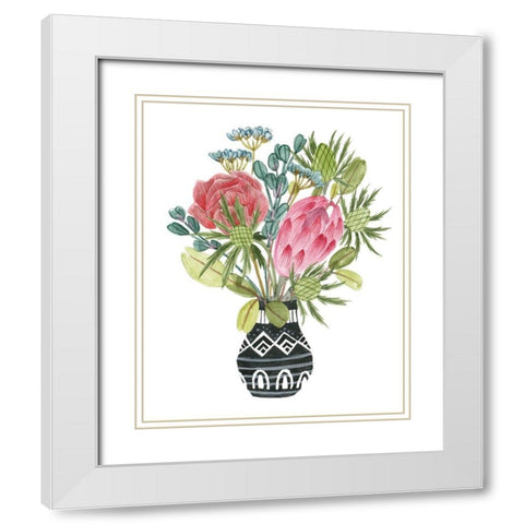 Protea Awakening IV White Modern Wood Framed Art Print with Double Matting by Wang, Melissa