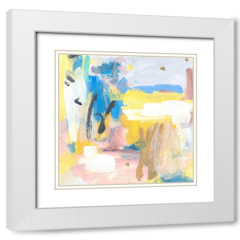 Yellow Sky I White Modern Wood Framed Art Print with Double Matting by Wang, Melissa