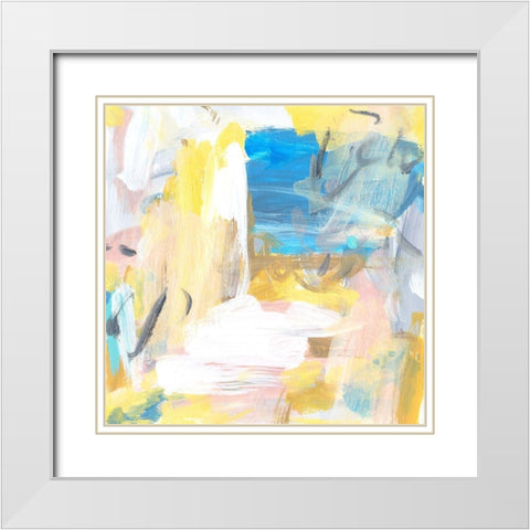 Yellow Sky II White Modern Wood Framed Art Print with Double Matting by Wang, Melissa