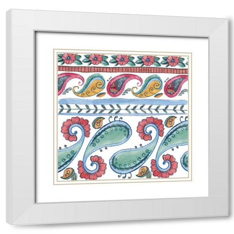 Paisley Doodle IV White Modern Wood Framed Art Print with Double Matting by Wang, Melissa