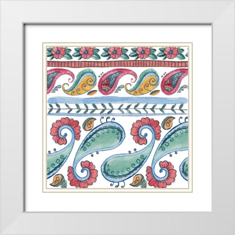 Paisley Doodle IV White Modern Wood Framed Art Print with Double Matting by Wang, Melissa