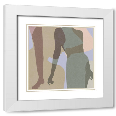 Stories In Between I White Modern Wood Framed Art Print with Double Matting by Wang, Melissa