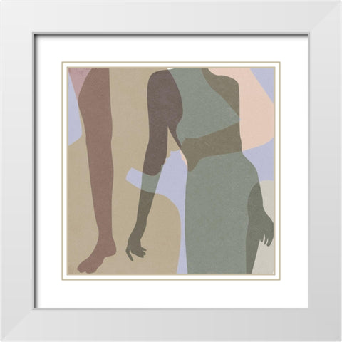 Stories In Between I White Modern Wood Framed Art Print with Double Matting by Wang, Melissa