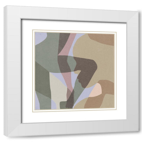 Stories In Between II White Modern Wood Framed Art Print with Double Matting by Wang, Melissa