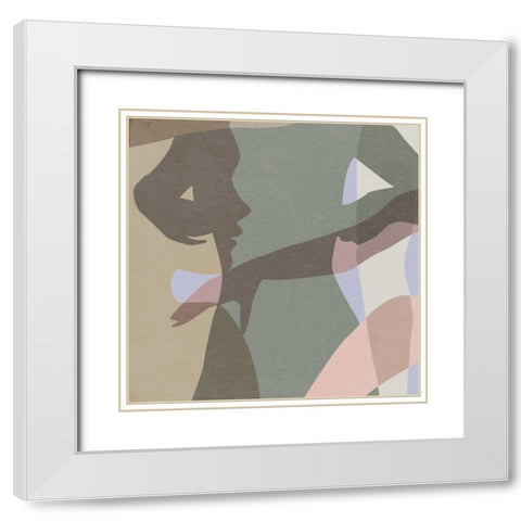 Stories In Between III White Modern Wood Framed Art Print with Double Matting by Wang, Melissa