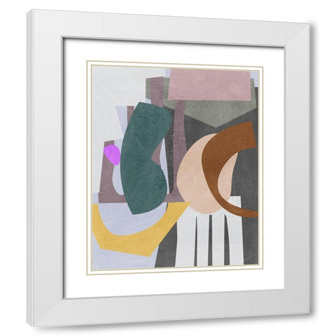 City Shades II White Modern Wood Framed Art Print with Double Matting by Wang, Melissa